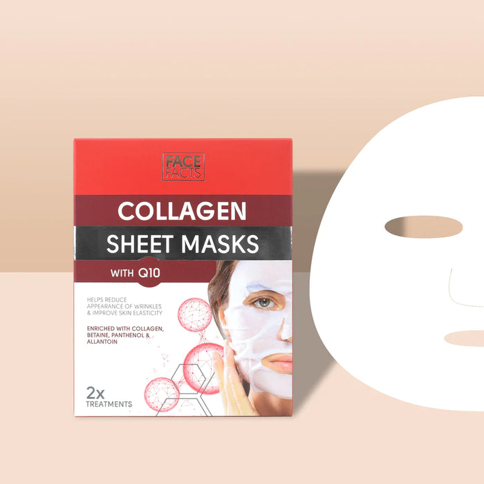 Face Facts Collagen With Q10 Sheet Masks - 2 Treatments